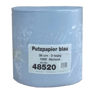 Putztuchrolle Metsä XXL, 1000 Blatt, 3-lagig, blau, Zellstoff, 38×36 cm, 360 m, perforiert, 1 Rolle