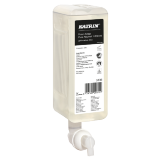 Katrin Schaumseife Clean, farblos, parfümfrei, 1000 ml, 6 Kartuschen