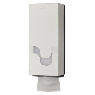 Toilettenpapierspender Celtex für Einzelblatt-Toilettenpapier, weiß, Kunststoff