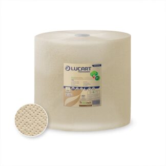 Putztuchrolle Lucart EcoNatural 3.100 XL, 3-lagig, havana, Fiberpack (RC), 36×36 cm, 360 m, perforiert, 1 Rolle