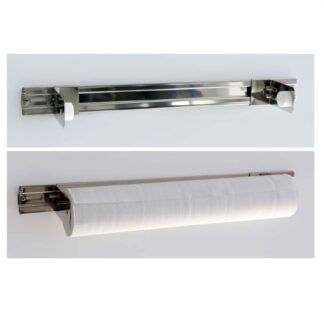Ärzterollenhalter-Rollenhalter für Liegenabdeckung, Edelstahl verchromt, bis max. 65 cm Breite