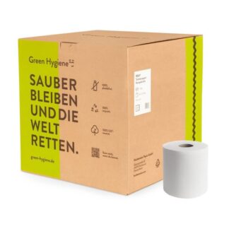 Toilettenpapier Green Hygiene ROLF, 2-lagig, hochweiß, Recyclingpapier (RC), 500 Blatt, Kompaktrolle, 36 Rollen