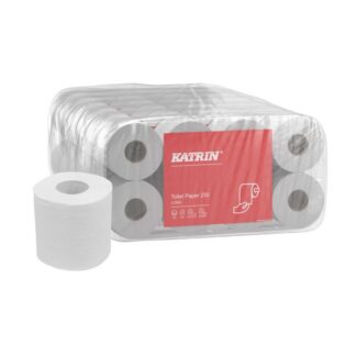 Toilettenpapier Katrin 250, 3-lagig, weiß, Recyclingpapier (RC), 250 Blatt, 6×8=48 Rollen