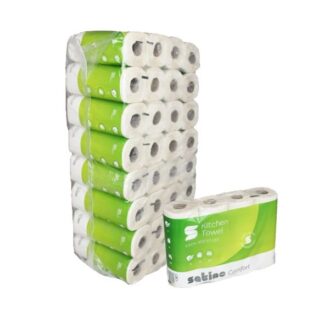 Küchenrolle Satino Comfort, 2-lagig, hochweiß, Recyclingpapier (RC), 26×22 cm, 8×4=32 Rollen