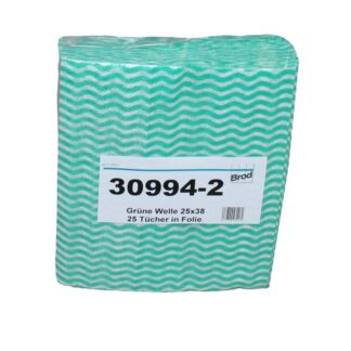 Grüne Welle Universaltücher, 25 Tücher, Lochstruktur, grün-weiß, Viskose-Polyester, ca. 25×38 cm