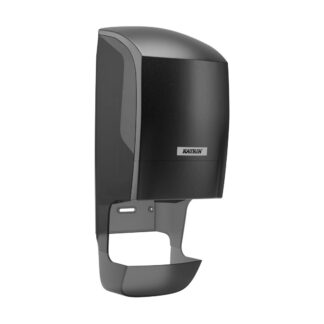Toilettenpapierspender Katrin System mit Hülsenfänger, schwarz, Kunststoff
