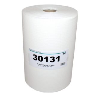 Brotex® Dry Soft 57, Airlaid Wischtuchrolle, Textilcharakter, 500 Blatt, einseitig geprägt, weiß, Zellstoff, 40×38 cm, 1 Rolle