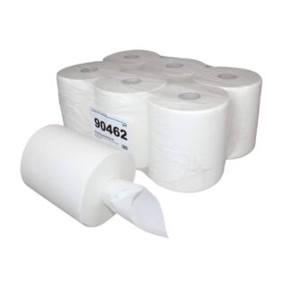 Handtuchrolle Brod 160, 2-lagig, hochweiß, Zellstoff, 22×38 cm, 160 m, perforiert, 6 Rollen