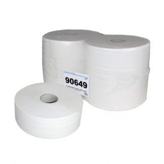 Toilettenpapier Brod Jumborolle, 2-lagig, weiß, Recyclingpapier (RC), 1945 Blatt, 350 m, 6 Rollen