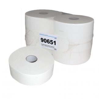 Toilettenpapier Brod Jumborolle, 2-lagig, hochweiß, Zellstoff, 2.000 Blatt, 360m, 6 Rollen
