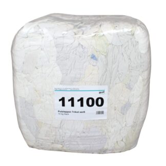 Poliertrikot Industrie-Putzlappen, weiß, Baumwolle, 10 kg Sack - 1 Sack
