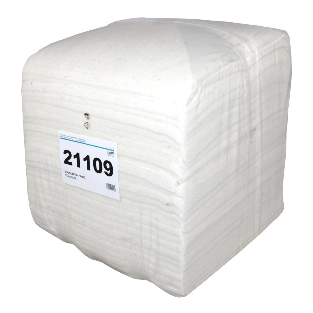 Vliestücher-Maschinenputztücher, weiß, 38×40 cm, 550 Tücher, 10 kg Sack