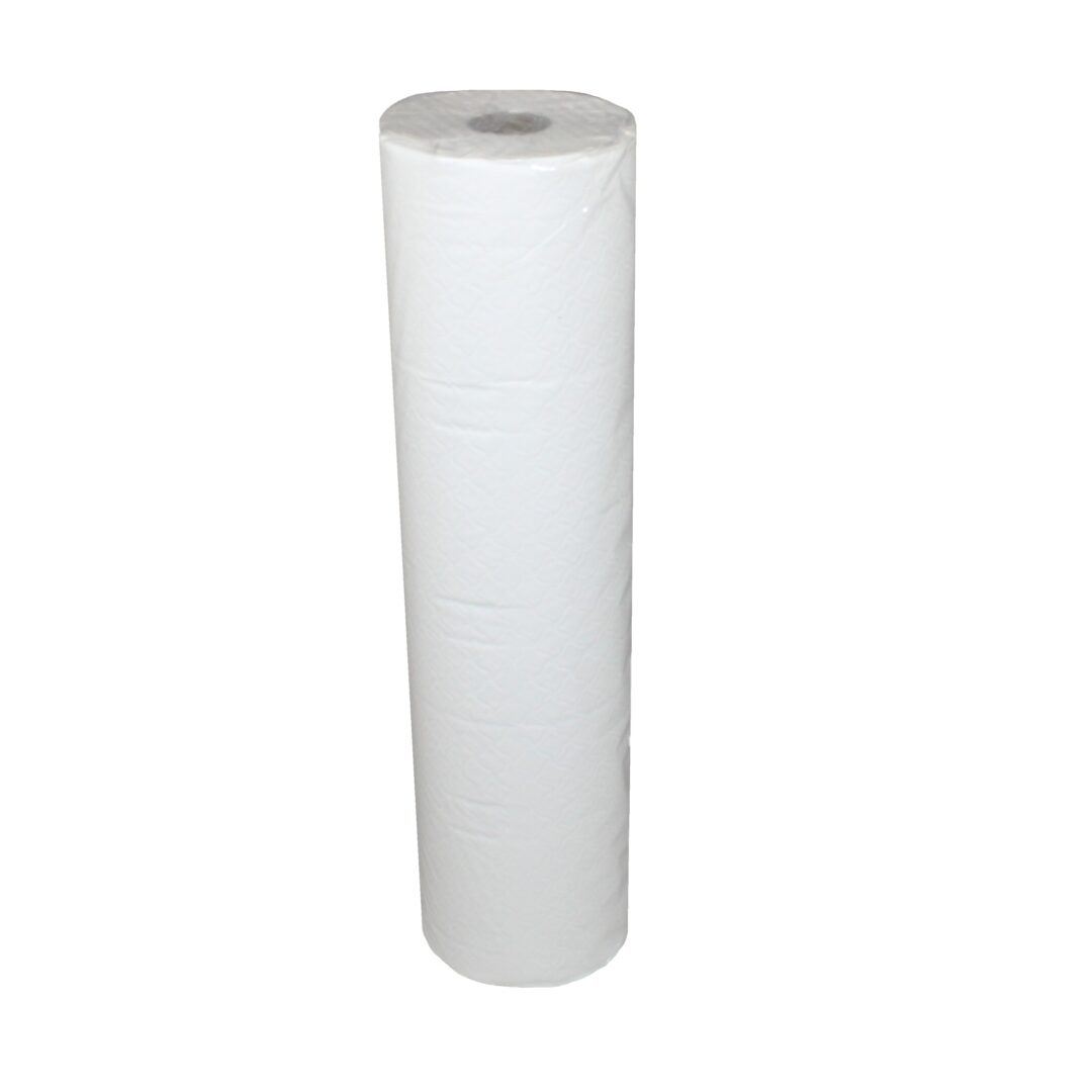 Ärzterollen/Ärztekrepp, hochweiß, 2-lagig, Zellstoff, perforiert, 50×37 cm, 135 Abrisse, 50 m, 9 Rollen – Bild 2
