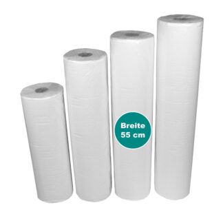 Ärzterollen/Ärztekrepp, hochweiß, 2-lagig, Zellstoff, perforiert, 55 ×37 cm, 135 Abrisse, 50 m, 9 Rollen