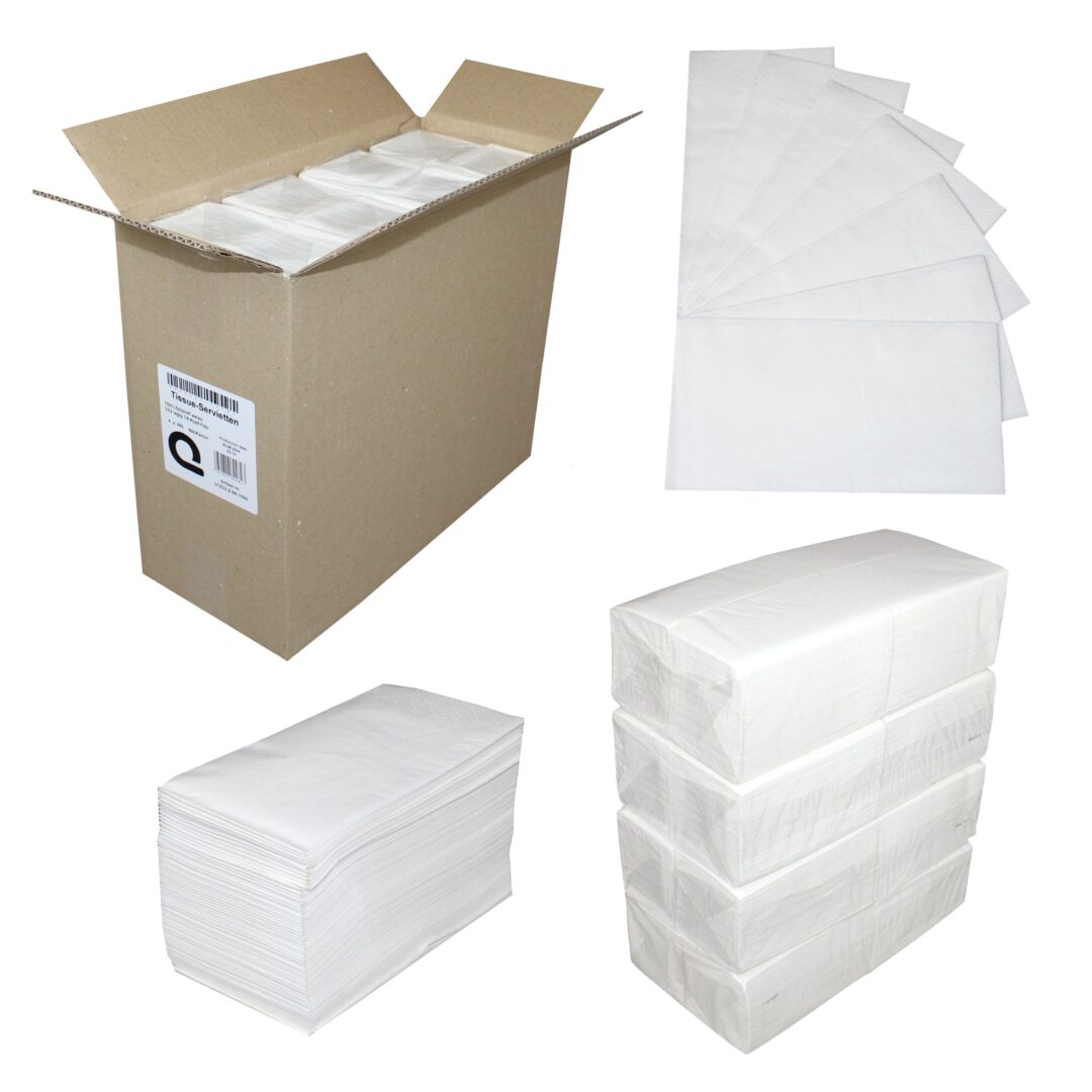 Servietten Huchtemeier, 2-lagig, weiß, Zellstoff, 32,5×32,5 cm, 1/8 Falz, 4×250=1000 Stück – Bild 6