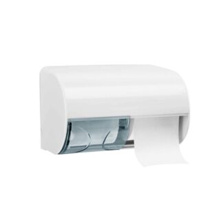 Toilettenpapierspender racon® Classic Twins Side, Kunststoff, weiß, für 2 Kleinrollen