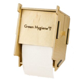 Toilettenpapierpender „Klohaus“ für Klein/Kompaktrollen, Green Hygiene, natur, Birke-Sperrrholz