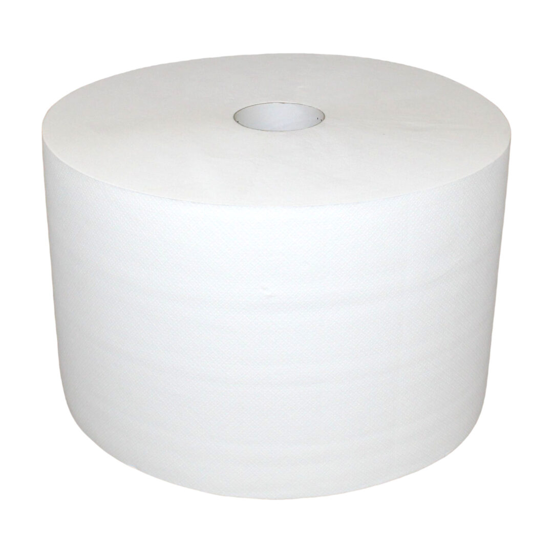 Putztuchrolle Brod 1500, 2-lagig, weiß, Zellstoff, ca. 24×34 cm, 510 m, perforiert, 2 Rollen – Bild 4