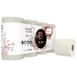 Toilettenpapier BlackSatino GreenGrow, 3-lagig, hellbeige, Miscanthus+Recyclingpapier, 250 Blatt, 40 Rollen