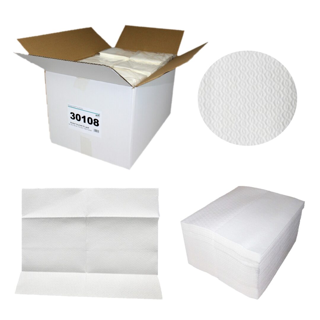 Brotex® Dry Soft 70, 600 Tücher, Airlaid Wischtücher, einseitig geprägt, 30×34 cm 600 Tücher im Karton – Bild 2