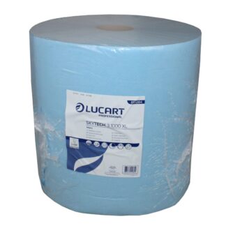 Putztuchrolle Lucart Skytech 3.1000 XL, 3-lagig, 1000 Blatt, blau, Recylingpapier (RC), 36×36 cm, 360 m, perforiert, 1 Rolle