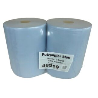 Putztuchrolle Metsä XXL, 1000 Blatt, 2-lagig, blau, Zellstoff, 38×36, 360 m, perforiert, 2 Rollen