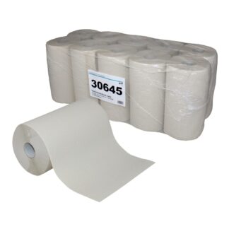 Putztuchrolle Brod 100, 100 Blatt, 3-lagig, natur, Recyclingpapier (E-Tissue), 24×38 cm, 38 m, 10 Rollen