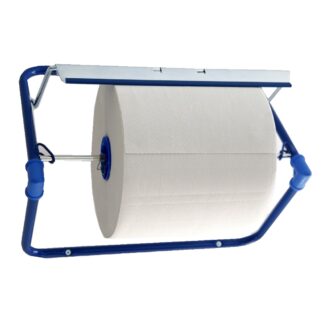 Wandhalter für Putztuchrollen bis 40 cm Breite, Metall, blau