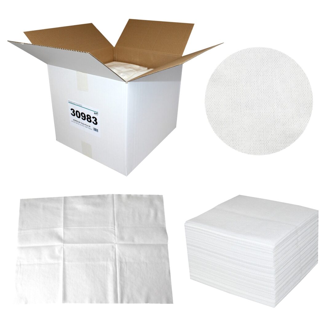NOWOLIN® Extra Plus 50, 400 Tücher, Universaltücher mit Textilcharakter, Lochstruktur, weiß, 50×38 cm, Viskose, 8×50=400 Tücher – Bild 2