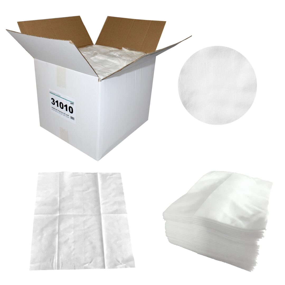 NOWOLIN® Poliertuch 65, 600 Tücher, hochwertige Viskosetücher mit Textilcharakter, glatte Oberflächenstruktur, weiß, ca. 35×38 cm, 20×30=600 Tücher – Bild 6