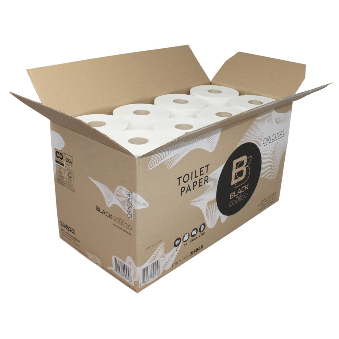 Toilettenpapier BlackSatino, 2-lagig, weiß, Recyclingpapier (RC), 712 Blatt, Kompaktrolle, 24 Rollen – Bild 5