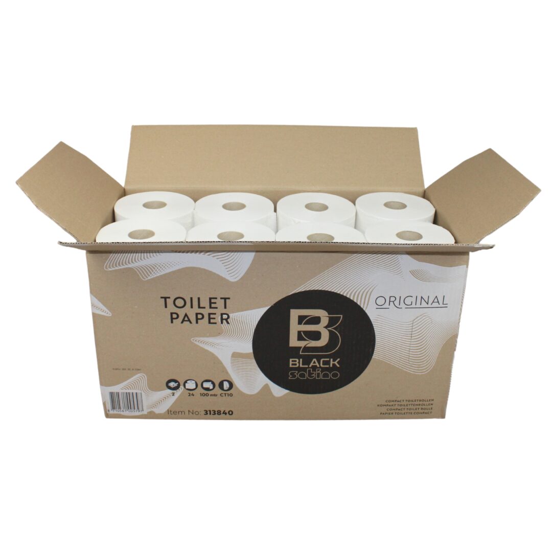 Toilettenpapier BlackSatino, 2-lagig, weiß, Recyclingpapier (RC), 712 Blatt, Kompaktrolle, 24 Rollen – Bild 7