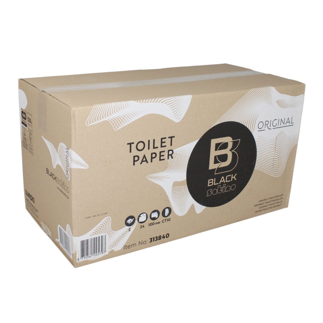 Toilettenpapier BlackSatino, 2-lagig, weiß, Recyclingpapier (RC), 712 Blatt, Kompaktrolle, 24 Rollen – Bild 6