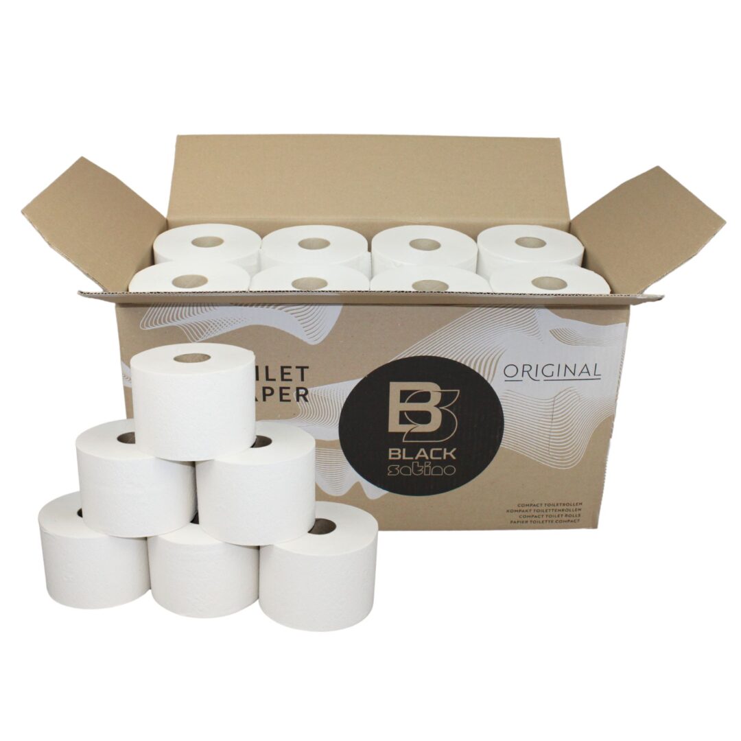 Toilettenpapier BlackSatino, 2-lagig, weiß, Recyclingpapier (RC), 712 Blatt, Kompaktrolle, 24 Rollen – Bild 2