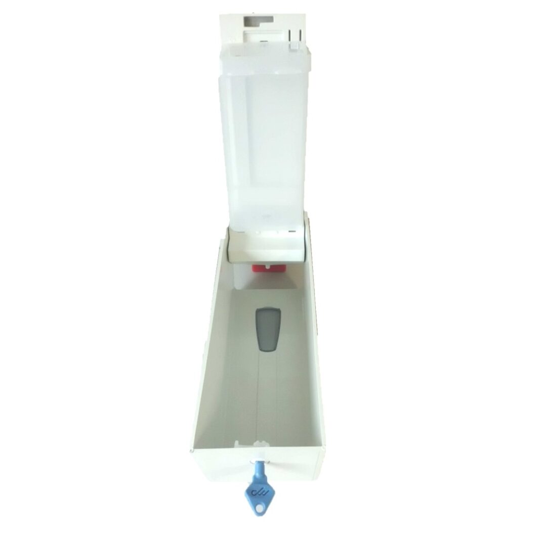 Seifenspender universal, für 500/950ml / mit Leerkartusche, weiß, Kunststoff – Bild 2