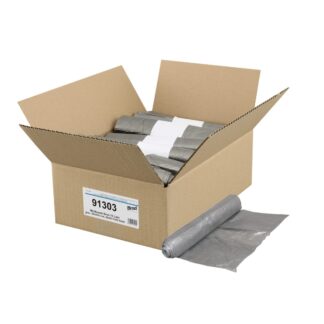 Müllbeutel Brod, grau, für Kosmetikeimer, 15 Liter, 220×170×500 mm, 6 µ, 20 Rollen a 50 Stück= 1000 Stück im Karton