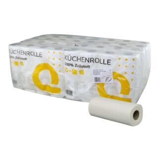 Küchenrolle Huchtemeier, 3-lagig, 50 Blatt, hochweiß, Zellstoff, 25×22,4 cm, 8×4=32 Rollen