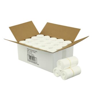 Abfallbeutel für Treteimer, weiß, 30 Liter, 500×600 mm, 10 µ, 20 Rollen a 50 Stück= 1000 Stück im Karton