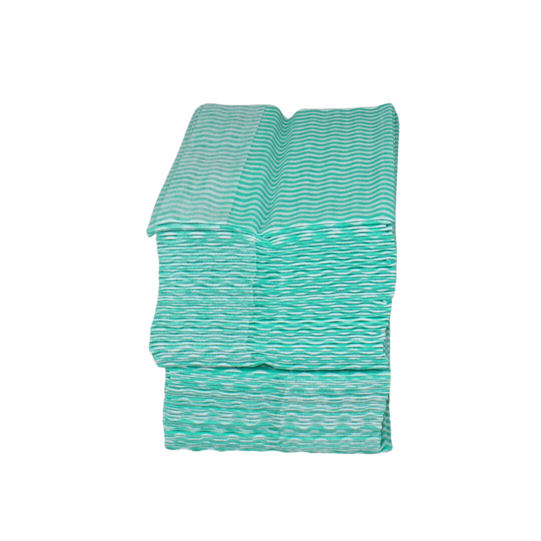 Grüne Welle Universaltücher, 100 Tücher, Lochstruktur, grün-weiß, Viskose-Polyester, ca. 25×34 cm – Bild 5