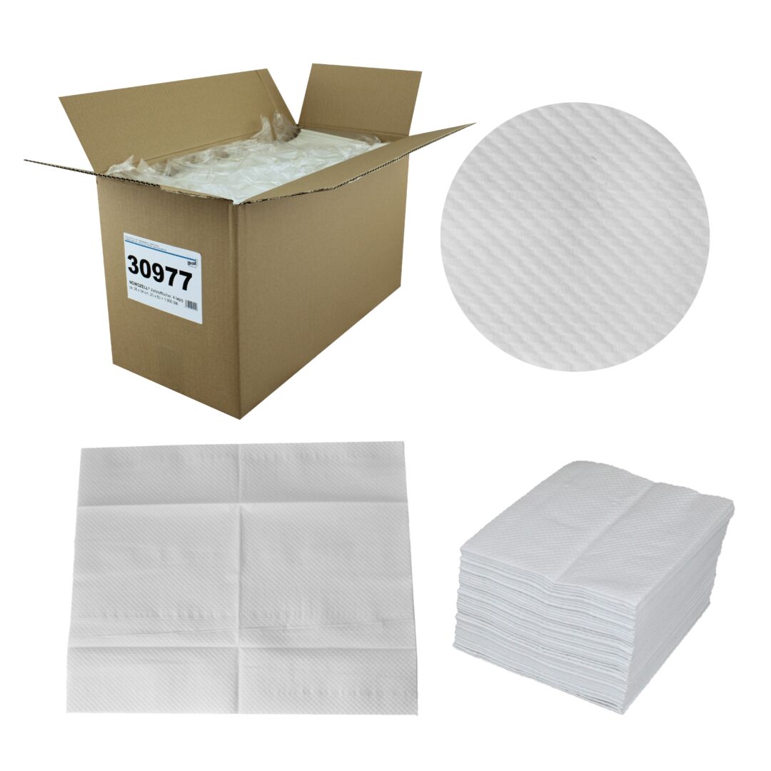 NOWOZELL® Wischtücher, 1.000 Lagenzellstofftücher, 4-lagig, natur, Recyclingpapier, 28×34 cm, 20×50=1.000 Tücher im Karton – Bild 7