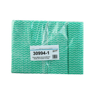 Grüne Welle Universaltücher, 50 Tücher, Lochstruktur, grün-weiß, Viskose-Polyester, ca. 25×38 cm
