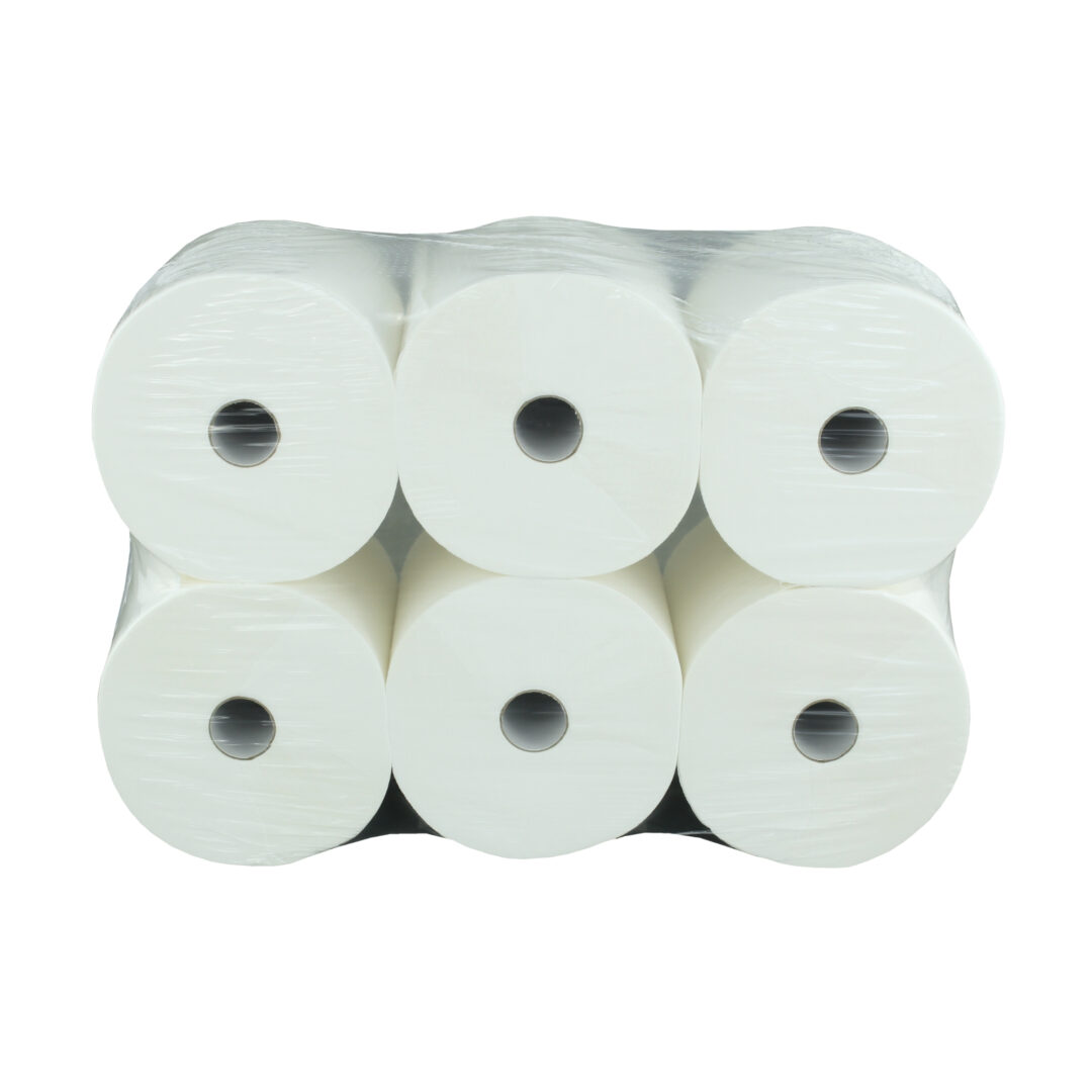Handtuchrolle Brod 140, für Autocut-Spender, 2-lagig, hochweiß, Zellstoff, 20 cm breit, 140 m, unperforiert, 6 Rollen – Bild 8