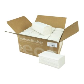Falthandtuch Huchtemeier, 2-lagig, weiß, V-Falz, 23×21 cm, 3200 Tücher
