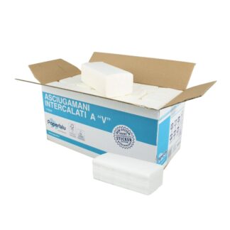 Falthandtuch Paperdi, 2-lagig, hochweiß, Zellstoff, V-Falz, 25x21cm, 3150 Tücher