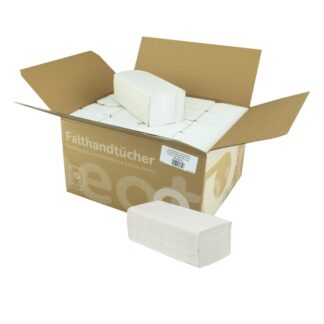 Falthandtuch Huchtemeier, 2-lagig, hochweiß, Recyclingpapier (RC), V-Falz, 25x23cm, 3.200 Blatt