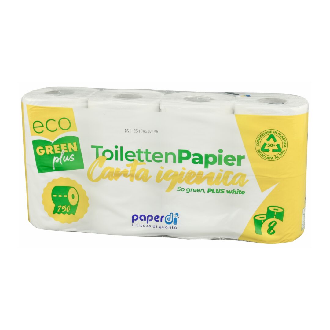 Toilettenpapier Paperdi, 2-lagig, naturweiß, 250 Blatt, 8×8=64 Rollen – Bild 5