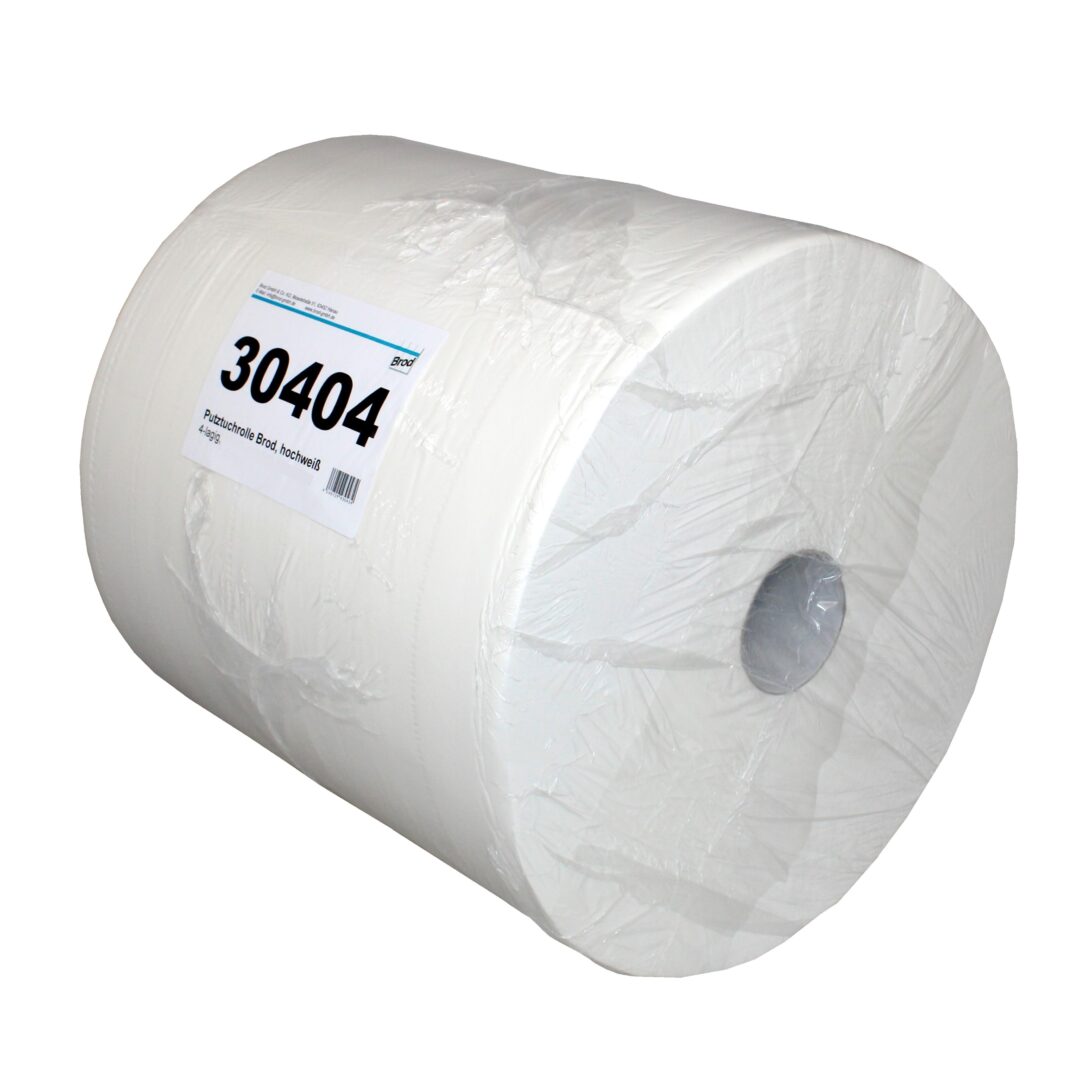 Putztuchrolle Brod 1000, 950 Blatt, 4-lagig, hochweiß, Zellstoff, 37×37,5 cm, 355 m, perforiert, 1 Rolle – Bild 3