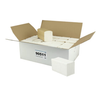 Falthandtuch Brod® Smart, 2-lagig, weiß, Recyclingpapier (RC), W-Falz, 21×32 cm, 3200 Tücher