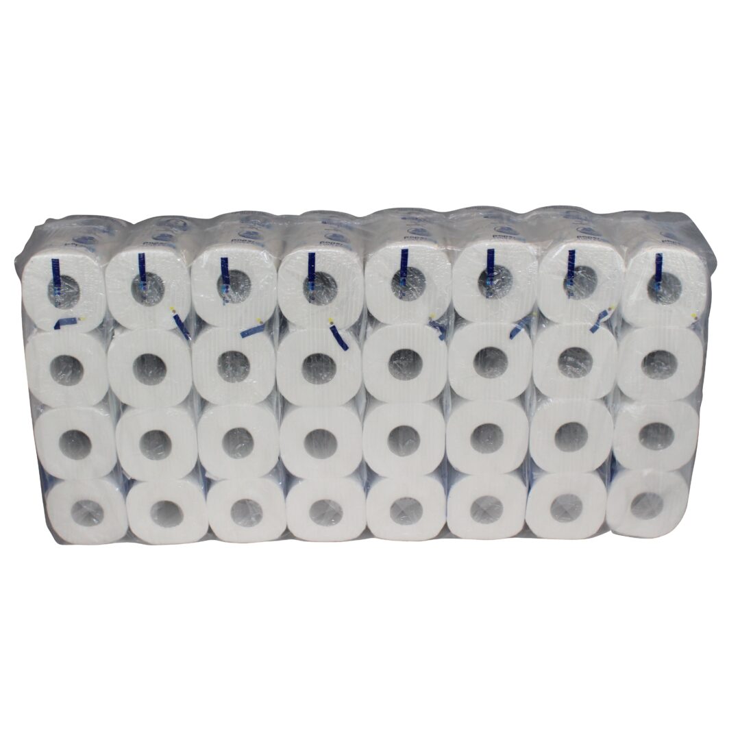 Toilettenpapier Paperdi, 3-lagig, hochweiß, Zellstoff, 250 Blatt, 8×8=64 Rollen – Bild 6