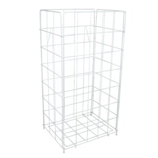 Drahtgitter-Abfallbehälter-Papiekorb-Sammelkorb, 54 Liter, 63x32cm, kunststoffbeschichtet, faltbar, weiß, Metall
